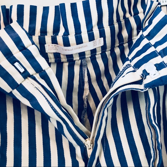 Zara Trafaluc striped paper bag waist pants sz M - Picture 3 of 3